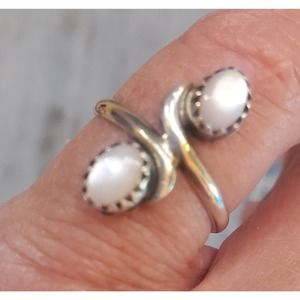 Handmade moonstone silver ring, vintage